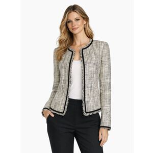 Donna Karan Herringbone  Blazer Women’s Size 6 Gray Career Office